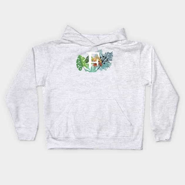 Plant Letter F Kids Hoodie by HiPolly